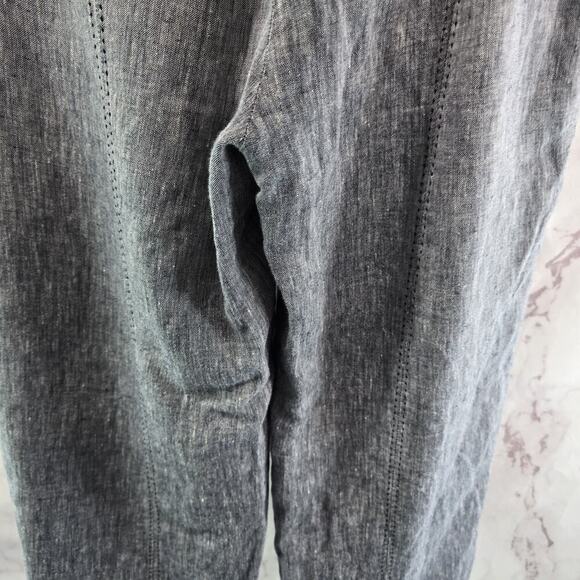 Ecologie Pants Womens 6 Blue Linen Wide Leg High Rise Navy Crop Vintage Lined - Picture 7 of 10